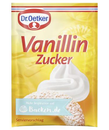 Dr.Oetker Vanillinzucker 5 x 8 g sugar refined with vanillin for baking and sweetness of cakes desserts & shakes vegan 2 pieces (5 pack) - Buy Online on GoSupps.com