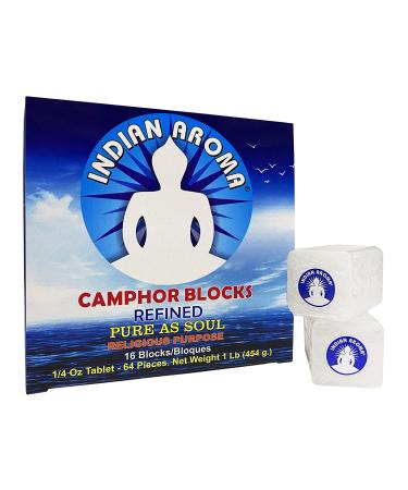 Camphor Blocks Refined 16 Blocks (64 Tablets)-1 Lb.