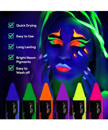 Nebulaglam 16 Colors UV Bodypainting Set | Neon Face Paint for Kids - Ideal for Fasching Carnival Halloween & Christmas - Buy Online on GoSupps.com