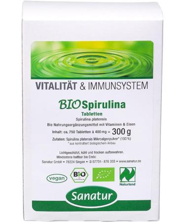 Sanatur Bio Spirulina 750 Packs - Premium Quality Nutritional Superfood for Enhanced Wellness | Buy Internationally - Buy Online on GoSupps.com