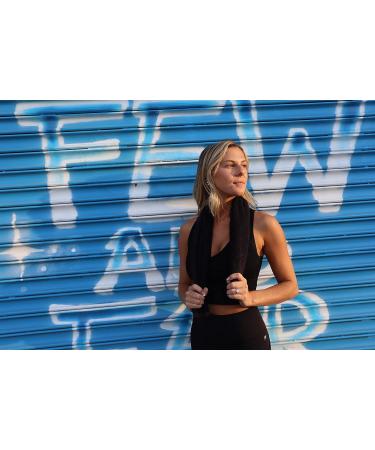 Facesoft Black Sweat Towel - 10x38 inches - Super Soft & Absorbent 100% Cotton - Buy Online on GoSupps.com