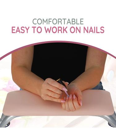 Nail Salon Arm Rest Cushion for Nail Tech - Microfiber Leather Hand Pillow Stand for Acrylic Nails Manicure Desk Station - Thick Pink Non Slip Sponge Pad - Buy Online on GoSupps.com