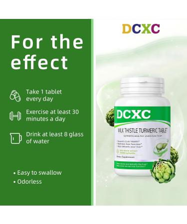DCXC Liver Detox Supplement 30000mg Milk Thistle Turmeric Tablet Stay up Late Supports Liver Health 60 Tablets - Buy Online on GoSupps.com