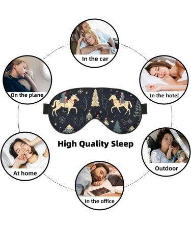 BREAUX House Deer Tree Christmas Print Double Sided Eye Mask | Blackout Sleep Mask for Women & Men - Perfect Gift for Holidays - Buy Online on GoSupps.com