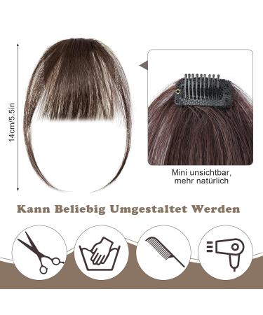 Zynery 4-Piece Clip-In Bangs & Pony Hair Extensions | Fake Bangs & Fringe for Women - Light Brown Dark Brown Black - Buy Online on GoSupps.com