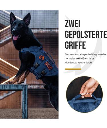 Oneigris No-Pull Dog Harness | Ultra Breathable Adjustable Vest for Large & Medium Dogs - Blue (M: Neck 40-58cm Breast 60-81cm) - 2 Handles for Easy Control - Buy Online on GoSupps.com