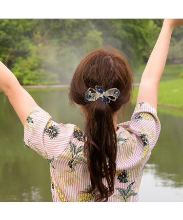 PATKAW Hair Clip Bow Rhinestone Hair Barrette Clips Fine Thick Hair Clip Ponytail Holder for Women Teen Girls A - Buy Online on GoSupps.com