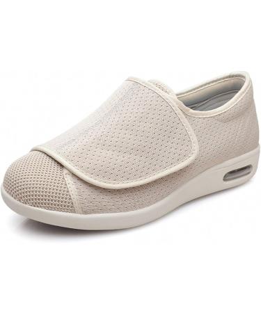 NVBHOF Adjustable Diabetic Shoes for Men - Beige, Size 12 - Comfy Orthopedic Footwear for Swollen Feet, Plantar Fasciitis - Non Slip, Widening Design for Elderly - Buy Online on GoSupps.com