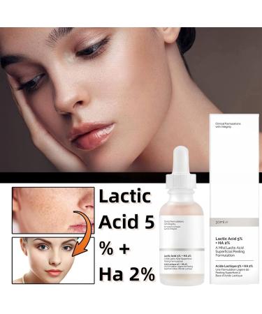 Lactic Acid 5% + Ha 2% Lactic Acid 5% Serum Hyaluronic Acid Serum for Face Lactic Acid Pore Minimizer Serum Face Serum for Women Hydrating Serum Skin Lightening Cream for All Skin Types - Buy Online on GoSupps.com