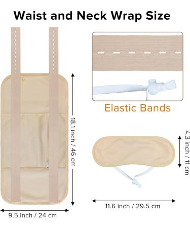 Castor Oil Packs Set of 2 Reusable Organic Castor Oil Packs Adjustable Elastic Strap for Waist and Thyroid Neck Washable Castor Oil Packs (Oil Not Included) 2pcs neck-waist Beige - Buy Online on GoSupps.com