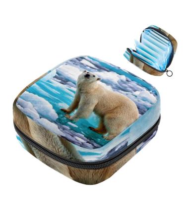 Storage bags for women's bandages with a sweet polar bear large menstrual cup cylinder pocket with zip periodic inserts bags panty lores tampons for girls and women multi -colored 05