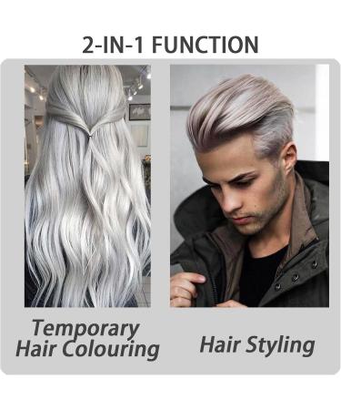 Temporary Hair Color Wax Grey Hair Dye Semi Permanent Hair Dye Hair Spray Temporary Hair Dye Hair Wax Hair Style Dye Mud Wash Out Easily for Men & Women Instant Styling 100g - Buy Online on GoSupps.com