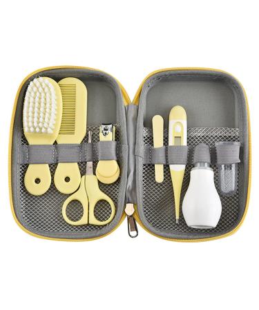 Baby Grooming Kit Joyeee 8pcs Portable Baby Care Kit with Storage Case Baby Essentials Healthcare Kit Nursery Baby Brush and Comb Set for Newborn Infant Toddler Healthcare & Grooming Yellow 8pcs