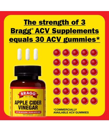 Bragg Apple Cider Vinegar Capsules (3pk) with Vitamin D and Zinc Balance Apple Cider Vinegar Capsules with Ashwagandha - Buy Online on GoSupps.com