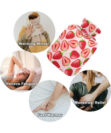Naanle Red Strawberry Hot Water Bottle | 1L Warm Water Bottle for Pain Relief | Hot & Cold Therapy Bed Hand Feet Warmer - Buy Online on GoSupps.com