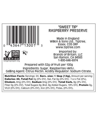 Tiptree Sweet Tip Raspberry Preserve 12oz - Premium Fruit Spread - Buy Online on GoSupps.com