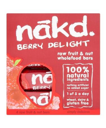 Nakd Nakd Berry Delight Gluten Free Bars (4x35g) - Pack of 2