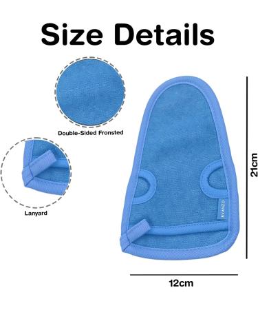 Bvanzo Exfoliating Glove - Dead Skin & Fake Tan Remover Mitt for Shower - Skin and Body Exfoliator - Blue - Buy Online on GoSupps.com