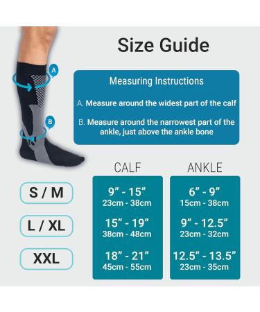 360 RELIEF Copper Compression Socks - Women & Men | Graduated Fit for Running, Nurses, Pregnancy | XXL Black - Buy Online on GoSupps.com