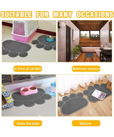 INFURIDER Cat Litter Mat Cute Paw Shape Pet Feeding Mat 15 x12 Cat Food Water Bowl Placemat Anti-Slip Puppy Cat Eating Dish Pad for Pet Accessories(2 Pack) - Buy Online on GoSupps.com