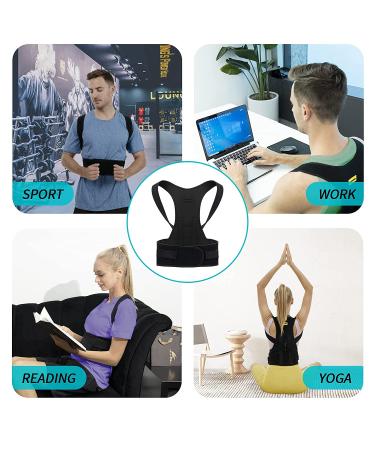 Huninpr Posture Corrector for Women and Men - Adjustable Upper Back Brace for Pain Relief - Breathable Back Support Straightener for Lumbar, Neck, Shoulder, Clavicle - Size Medium - Buy Online on GoSupps.com