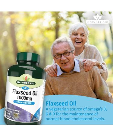 Natures Aid Flaxseed Oil Softgel Capsules 1000 mg - 120 Count - Pack of 1 - Buy Online on GoSupps.com