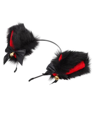 WRITWAA Cat Ear Bell Headband Ear Hairband Cat Ears Hair Band Cosplay Ears Headband Cat Cosplay Ears Cat Ears Cosplay Cat Ear Headband Cat Ears Headband Party Hairband The Bell Fox Fabric One Size 1
