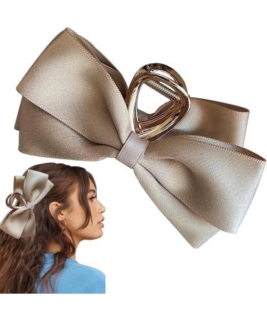 Bow Clips for Women Satin Hairclips | Nonslip Claw Clip Big Bow Hair Barrette Hair Dress Up Accessories for Birthday Show Champagne - Buy Online on GoSupps.com