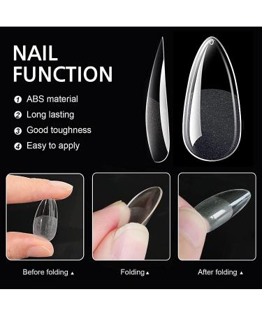 AddFavor 240pcs Almond Nail Tips - Clear Full Cover Medium Length Short Almond Fake Nails for Salon and Home Nail Art - 12 Sizes - Buy Online on GoSupps.com