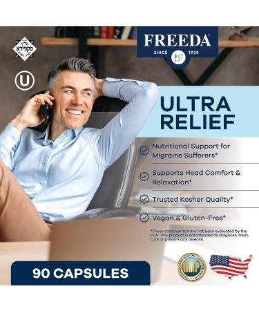 FREEDA Ultra Relief - Natural Migraine & Tension Headache Relief with Vitamins Feverfew & Butterbur - Kosher & Vegan (90 Capsules) - Buy Online on GoSupps.com