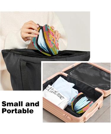 Colorful Patchwork Menstrual Pad Storage Bag - Portable Cup Pocket with Zipper for Teens & Women - Buy Online on GoSupps.com