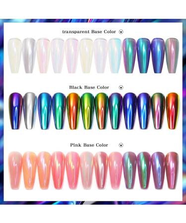 Chrome Nail Powder Aurora Shell Liquid Pigment - Holographic Glitter Dust for Nail Art (5ml) - Buy Online on GoSupps.com