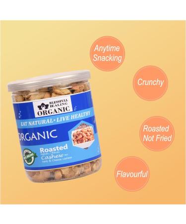 Blessfull Healing Organic Natural Vegan Herb & Cheese Roasted Halves/Pieces Cashew Nuts Crunchy Kaju 250 Gram - Buy Online on GoSupps.com