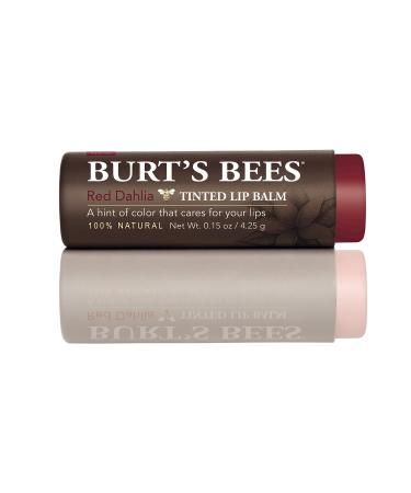 Burt's Bees Tinted Lip Balm Red Dahlia - 100% Natural with Shea Butter & Botanical Waxes | 1 Tube, Pack of 1 - Buy Online on GoSupps.com