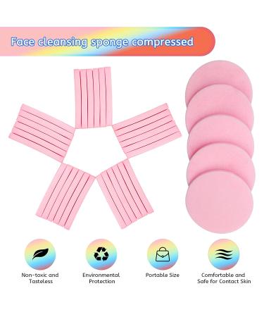 120 Pcs Luxiv Facial Sponge Compressed - Round Wash Face Sponges for Women - Exfoliating Makeup Removal Sponge (Pink) - Buy Online on GoSupps.com