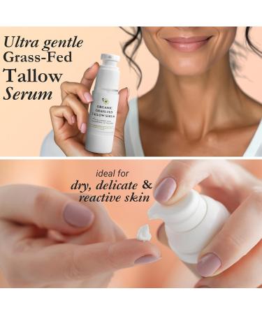 Eavara Beef Tallow Serum for Men & Women - Grass Fed All-Natural Tallow with Hyaluronic Acid, Collagen & Jojoba Oil - Firms & Reduces Wrinkles - Made in USA, Sensitive Skin Safe - 1.0 Fl Oz - Buy Online on GoSupps.com