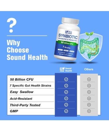 Sound Health Bloom Probiotics 60 Billion CFUs 10 Strains Supports Digestive & Immune | Non-GMO Gluten-Free 60 Capsules - Buy Online on GoSupps.com