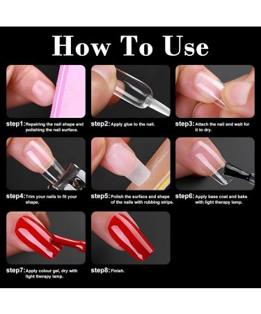 Buy 600Pcs Extra Short Square Nail Tips | Half Cover Clear Acrylic Nails | 12 Sizes for DIY Nail Salon - Buy Online on GoSupps.com