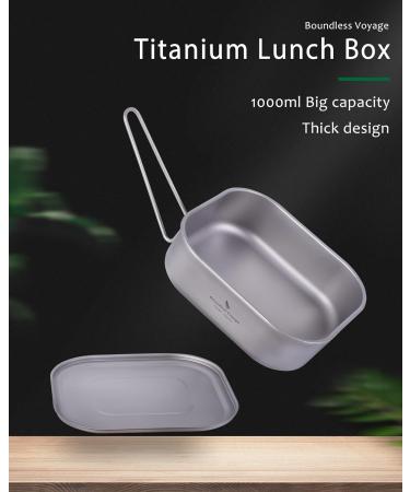 Boundless Voyage 1000ml Titanium Military Mess Tin with Lid - Camping & Backpacking Lunch Container - Buy Online on GoSupps.com