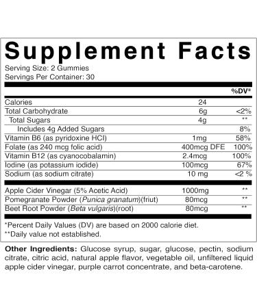 Magnesium & Apple Cider Vinegar Vegan Gummies - 60 Count - Buy Online on GoSupps.com