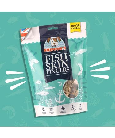 SKIPPER'S Fish Skin Jerky Fingers 250gm - Gently Air Dried Good for Teeth & Digestion Remove Plaque & Tartar Essential Omega 3 Oils 100% Natural Healthy Low Fat & Grain Free Dog Treats & Chews 250 g (Pack of 1) - Buy Online on GoSupps.com