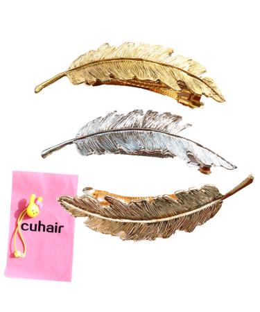 Cuhair 3 pieces metal spring leaf hair clips/hair clips hair clip hair pins hair claw hair clip hair accessories