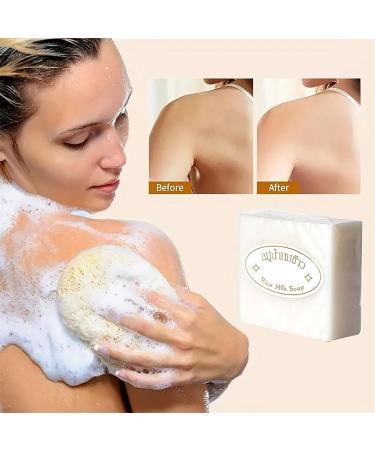 Jabon Aclarante de Arroz Jab n de Arroz Aclarante Jabon De Arroz Para Aclarar La Piel Thai Rice Soap Original Thai Handmade Soap Rice Milk Soap Thai rice milk soap (6pcs) - Buy Online on GoSupps.com