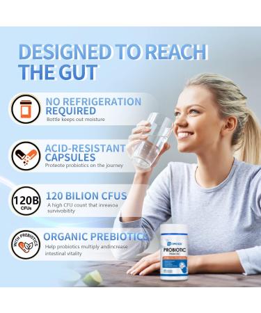 Probiotics 120 Billion CFUs 18 Strains 3 Prebiotics & Digestive Enzymes Helps Digestive Gut Health Immune Supports Occasional Constipation Diarrhea & Gas - for Women & Men 60 Capsules - Buy Online on GoSupps.com