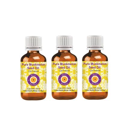 DEVE THE THE PURSE MOSE MELONE SAMES OED (CUCUMIS MELO) natural therapeutic quality cold -pressed (Pack of Three) 100ml x 3 (10 oz) 100 ml (3 Pack)
