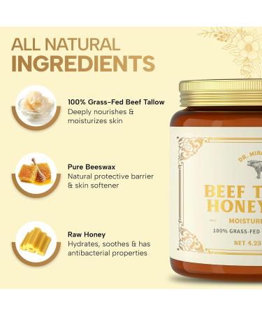 Dr. Miraculous 100% Grass-Fed Whipped Beef Tallow and Honey Balm for Skin Moisturizer for Face & Body with Organic Beeswax & Organic Honey Balm All Natural Formula 4.23OZ (120G) - Buy Online on GoSupps.com