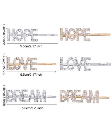 Rhinestone Letter Hair Clips Set - Crystal Bobby Pins for Women and Girls - Buy Online on GoSupps.com