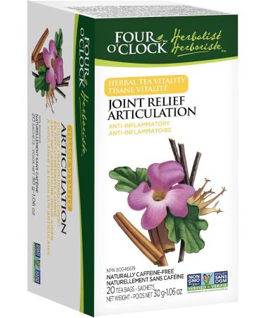 Four O'Clock Herbalist Vitality Joint Relief Herbal Tea Kosher Gluten-Free 6 Packs of 20 Teabags - Buy Online on GoSupps.com