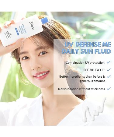 MAKEPREM Defense Me Daily Vegan Sun Fluid SPF 50+PA++++ - Non-greasy Hydrating Sunscreen for Acne-Prone Skin - Broad Spectrum UV Protection - Reef-safe Formula - Korean Skincare - Buy Online on GoSupps.com