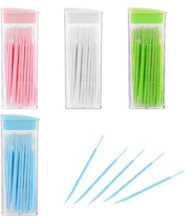 Wllhyf 200-Piece Double-Headed Toothpicks & Dental Floss - Interdental Brush Plastic Toothpicks in White Blue Green & Pink - Buy Online on GoSupps.com